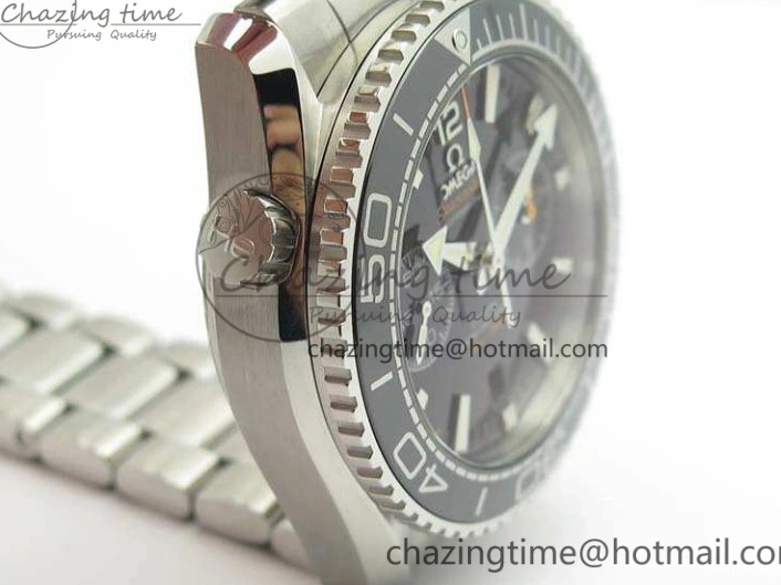 0511 Planet Ocean Master Chrono SS OM 1:1 Best Edition Black Dial On SS Bracelet A9900 V Fashionable 8113